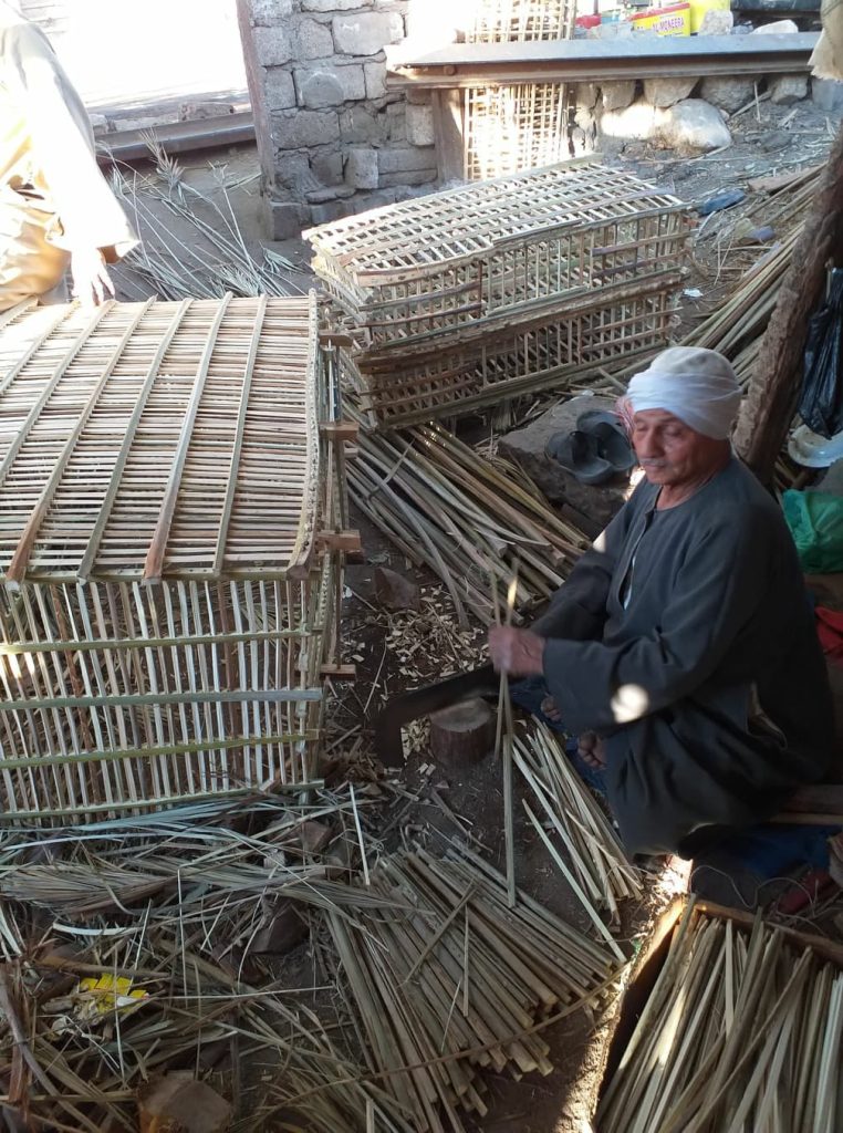 عم نادى صانع الكراسى من جريد النخيل