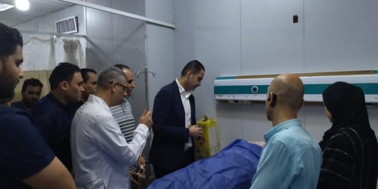 جانب من تفقد مصابي حادث قطاري الزقازيق
