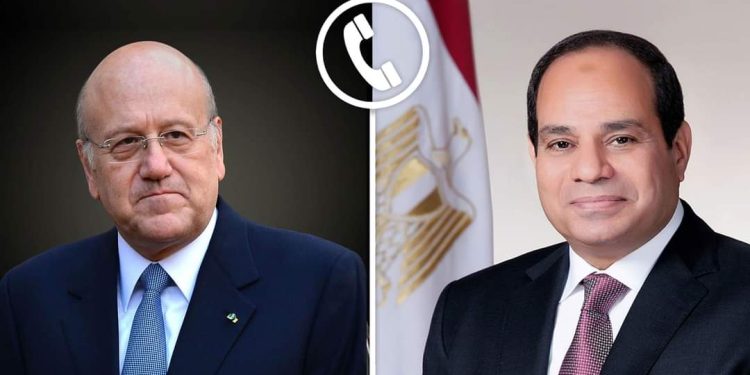 الرئيس السيسي يجري اتصال هاتفي بميقاتي ـ أرشيفية