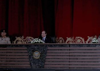 جانب من لقاء الرئيس السيسي بطلاب الأكاديمية العسكرية