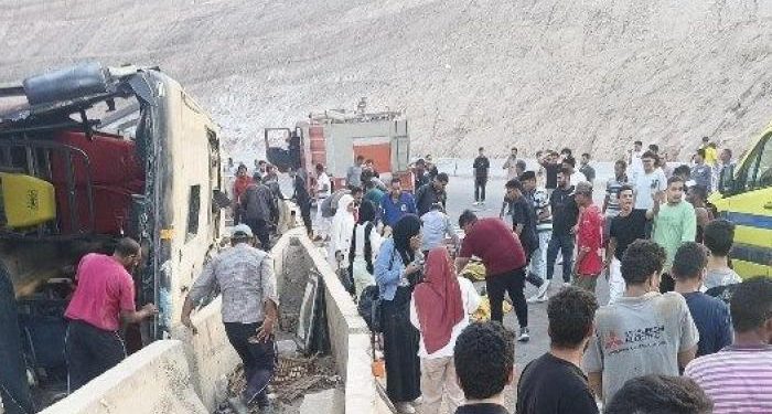 إرتفاع عدد ضحايا ومصابي حادث إنقلاب اتوبيس الجلالة
