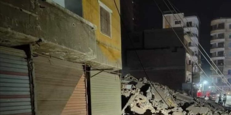 انهيار منزل من 5 طوابق شمال بني شويف