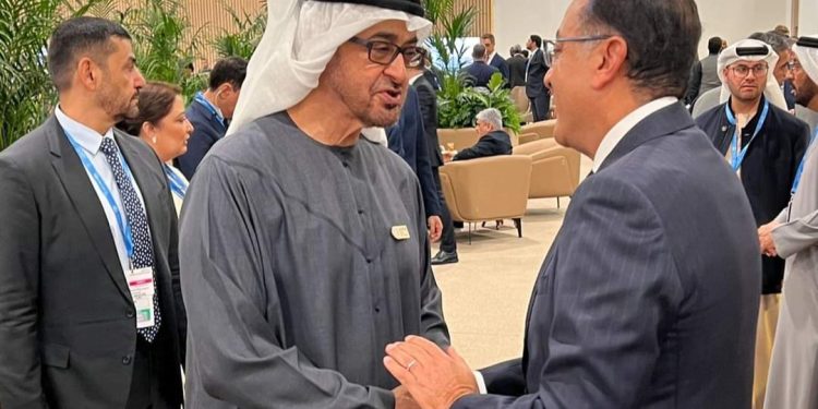 رئيس الوزراء مصطفى مدبولي يلتقي رئيس الإمارات العربية في قمة المناخ باذربيجان