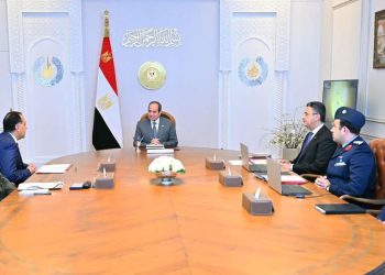 جانب من اجتماع الرئيس السيسي اليوم الأحد