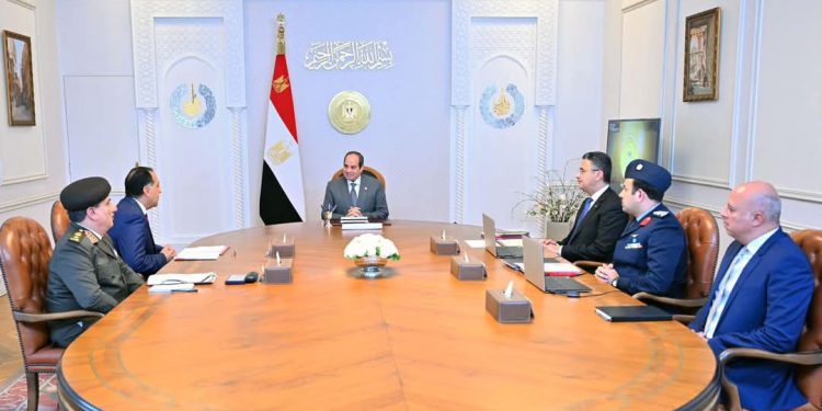 جانب من اجتماع الرئيس السيسي اليوم الأحد