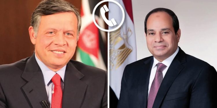 الرئيس السيسي يتلقى اتصالاً هاتفياً من العاهل الأردني