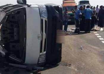 حادث انقلاب ميكروباص