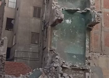 إنهيار جزئي لعقار بالمنيا