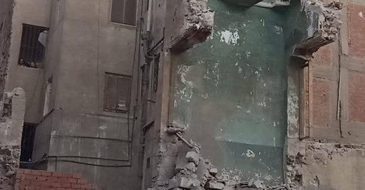 إنهيار جزئي لعقار بالمنيا