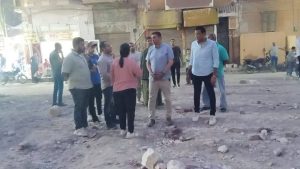 إنهيار سور عقار بالمنيا 