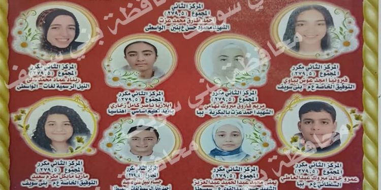 محافظ بني سويف يعتمد نتيجة امتحانات الفصل الدراسي الثاني لـ الشهادة الإعدادية بنسبة75.13 %