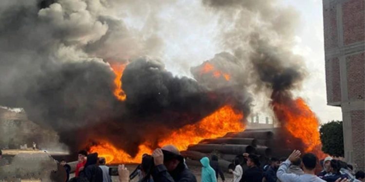 حريق سنتريس بالمنوفية
