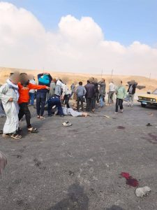حادث تصادم سيارتين ببني سويف 